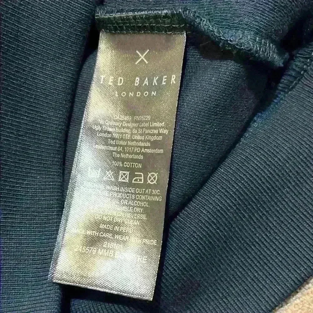 Ted Baker London Men's Soft Funnel Neck Sweater Jacket Full Zip-  Size 4 Navy
